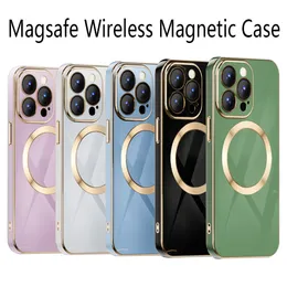 حالات الطلاء الفاخرة المقاومة للصدمات لجهاز iPhone 13 12 11 Pro Max Magsafe Wireless Magnetic Cover for iPhone 13 Pro Max Cases