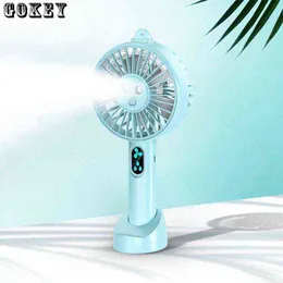 Electric Fans Cooling Water Spray Mini Hand USB Battery Rechargeable Mist Air Cooler Face Steamer T220907