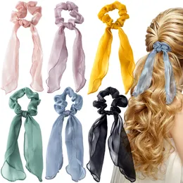 عصابات مطاط الشعر l scrunchies الحرير القوس لربطة التعادل مرنة النساء الفتيات خمرات غير ساتان الساتان