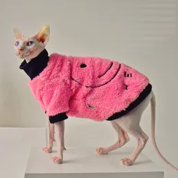 Katzenkostüme Mode Kleidung Winter warmes Haustier Sphinx Hoodies Fleece haarloser Pullovershirt Plüsch Hochkragen Outfits Sphynx 220908