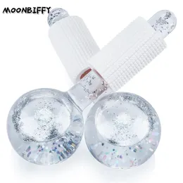 Face Massager 1 Pair Globes Cooling Roller Ball for Eye Massage Beauty Ice Hockey Energy Crystal Water Wave Skin Care Device 220908