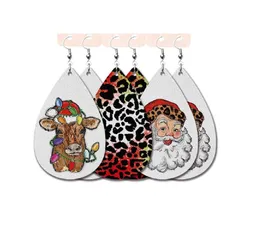 Dangle Chandelier L Christmas Faux Leather Earrings Plaid Tree Santa Claus Lightweight Teardrop Holiday For Women Drop Delive Bdesybag Amw4J