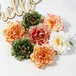 Faux Floral Greenery 13pcs Peony Flower Heads Corsage حفل زفاف حفل عيد ميلاد ديكور عيد الميلاد الديكور DIY الأبجدية زهرة المصنوعة يدويا J220906