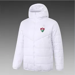 Fluminense FC Men's Down Hoodie Jacket Winter Leisure Sport Coat Full zipper Sports Outdoor Warm Dark Shirt Logo Custom