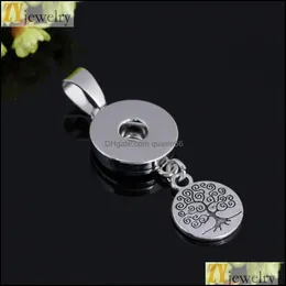 Pendant Necklaces Tree Dangle Snap Button Jewelry Pendant Fit 18Mm Snaps Buttons Necklace For Women Men Noosa P0037 Drop Dhseller2010 Dhojx