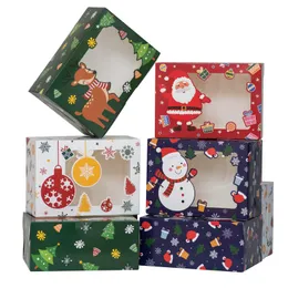 Christmas Decorations Cookie Boxes Bakery Box With Window For Pastries Cupcakes Candy Holiday Treat And Party Favor 8 3 X Sports2010 Amp9B