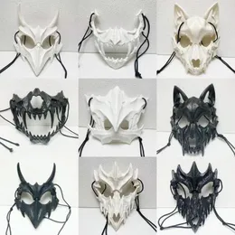 Festa favorita máscara de meia-face engraçada dragão deus feroz tigre yasha tengu homem lobo horror ghost festival Dress Up Happy Helloween Dia