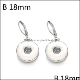 Charm Fashion Lady 12mm 18mm Snap -knapp Charms örhängen för kvinnor Sier Plated Metal Jewelry Drop Delivery 2021 DHSeller2010 DHKCF