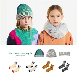 Caps Hats Kids Hat Hat de Autumn Winter Strafina BC Meninas Meninas Capt de Hapt Ins Baby Crianças Lua de Faia Longo Crianças Crianças Soca 220907