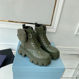 Designers femininos Boots ROIs Monolith Tornozelo Botas de Combate Plataforma Real Plataforma Martin Sapatos com Bolsa de Nylon destac￡vel