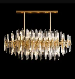 E14 LED Art Deco Postmodern Chandelier Silver Crystal Gold Round Oval Designer Lighting Luster for Foyer Matsal