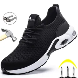 Safety Shoes Fashion Men Steel Toe Work Sneakers Male Breathable Anti-puncture Indestructible Security Footwear 220908