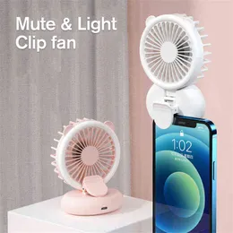 Electric Fans Hanging Neck Fans Mini Portable Folding USB Fan Mute Power Bank Portable Handheld Desktop Multi Function Charge Led Clip Fan T220907