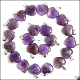 Pedras de 20mm de cristal roxo de 20 mm AMethysts colar de pedra Pingentes de pingentes para jóias fazendo gemas entrega 202 DHSELLER2010 DH8SA