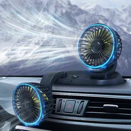 Electric Fans Car Double-Headed Folding Rotatable Head Creative Little Summer Cooling High Airflow T220907