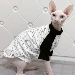 Katzenkostüme Haarlose Katzenkleidung, Haustierbekleidung, Devon Rex, weißes Baumwoll-T-Shirt-Outfit, Sachen für Sphynx, Sphinx-Kleidung 220908