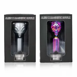 Fumando fresco fumando metal colorido alien a caveira estilo erva tabaco plataformas de ￳leo port￡til remov￭vel 14 mm 19mm interface masculina junta ￭m￣ de ￡gua d'￡gua bongueira tigela de filtro bong