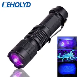 Ceholyd UV LED -flasklampa Mini Penlight Q5 Torch Waterproof 3 -lägen Lätt zoombar justerbar Fokus Lantern Portable Lamps J220713