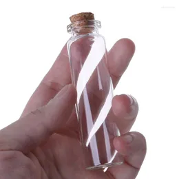 Butelki do przechowywania 10pcs wielokrotne użycie Mini szklane życzenie Fiolka z korka wisiorek 20 ml przenośny idealny pojemnik na podróż