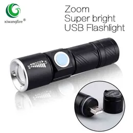 Lanterna permanente de bateria embutida USB Q5 3 modos Mini zoom Luz Flash Flash Água à prova d'água Tacicing Bike Torch J220713