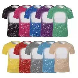 DIY US Männer Frauen T-Shirts Sublimation gebleichte Shirts Wärmeübertragung Blank Bleach Shirt Polyester Party Supplies2436326