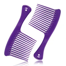 Escova de cabelo de dente largo der shampoo de sal￣o para ferramentas de retalhos longos e cacheados 4C entrega roxa de ancinho de raia 2 lulubaby amg7v