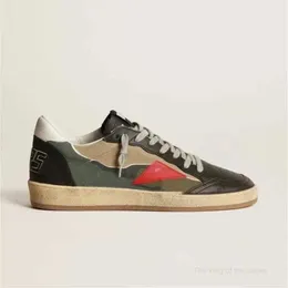 Kvinnor sneakers skor casual sko Italien varumärke super boll stjärna lyxig gyllene paljett klassisk vit do-gammal smutsig designer