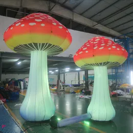 Attività all'aperto Decorazione di funghi per eventi di festa Fungo gonfiabile gigante con luce a led