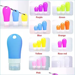 Organizador Cosm￩tico 38ml 60ml 90ml port￡til Sile Filming Bottle Travel Men Mulheres Shampoo Bath Tourism Cosmetics Organizer Silica Gel P DHPBS