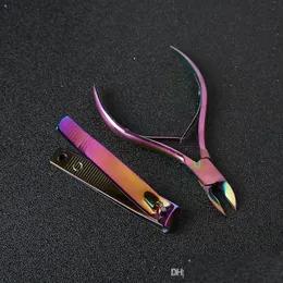 Nagelband sax mode colorf regnbåge rostfritt stål nagelkuttarm sax Nipper Clipper Dead Skin Remover Manicure Tools Drop Del Dhijn
