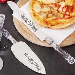 Parti Malzemeleri Özel Paslanmaz Çelik Düğün Pastası Bıçağı ve Sunucu Seti Kürek Tatlıları Kesilmiş Pasta Kesici Özelleştirilebilir Nesne