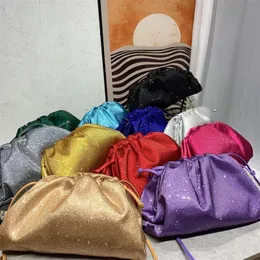 Lyxdesigner Full Rhinestone Women's Shoulder Bag Cloud Clip Dumpling Party Clutch Shoulder Handväska