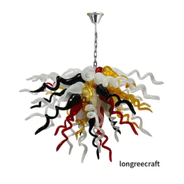 Chinese Design Pendant Lamps Hand Blown Glass Chandelier Light Hotel Lobby Living Room Hanging Fixtures Multi-color Chandelier Lighting LR1479