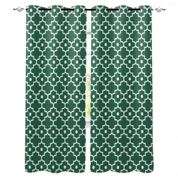 Cortinas verdes de estilo marroquino de cortina para quarto de estar europeu de luxo