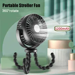 Electric Fans Portable Stroller Fan Folding Electric Fan Handheld USB Rechargeable Cooler Fan Silent Table Mini Ventilator Outdoor Air Cooler T220907