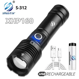 16 Core XHP160 Torcia ad alta potenza Torcia a LED Lanterna Alluminio Torcia tattica Impermeabile Zoomable Caccia Luci J220713