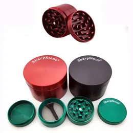 흡연 액세서리 화려한 도매 40mm 63mm 4layer plat 상단 샤프 스톤 담배 갈기 브랜드 Sharp Stone Metal Zicn Alloy Dry Herb Grinder