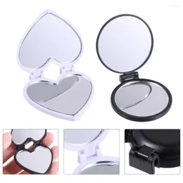 Specchi compatti 20pcs specchio cosmetico a forma di cuore pieghevole portatile