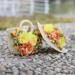 Evening Bags Women Straw Bag Designer Rattan Handbags Andmade Flower Weaving Sun Hat Large Casual Hand Summer Beach Woven Purses