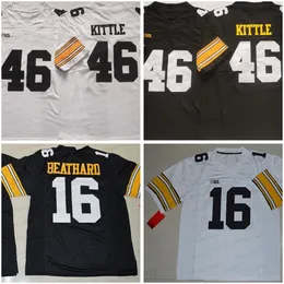 American College Football Wear 46 George Kittle College Football Jersey Iowa Hawkeyes 94 Adrian Clayborn 16 C.J Beathard 14 Desmond King Black White Stitched ncaa me