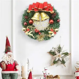 Christmas Decorations Garland Arrangement Ornament Wreath Decorative 30CM Bow Decoration decoracion hogar U3 220908