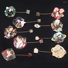 Brooches Anime Jujutsu Kaisen Pins Brooch Gojo Satoru Itadori Yuji Fushiguro Megumi Cosplay Metal Chain Badge Christmas Jewelry