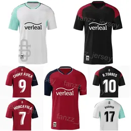 2022 2023 Osasuna Soccer 7 Jon Moncayola Jerseys Club 6 Lucas Torro 8 Darko Brasanac 3 Juan Cruz 29 AIMAR OROZ 9 Ezequiel Avila Football Shirt Kits Black Red White Team