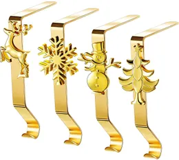 1Pc Christmas Sock Hook For Fireplace Hanger Metal Clips Xmas Stocking Holder Rack Party Christmas Tree Hanging Hooks