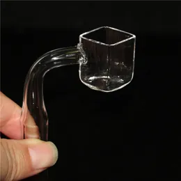 Smoking Quartz Sugar Cube Banger Nail 10mm/14mm/18mm Female Male Real Quartz Bangers CLEAR Joint For Square Pipes glass ash catcher