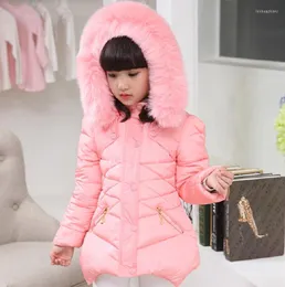 Uzun kaban Kış Kız Kürk Modası Kalın Sıcak Bebek Kız Faux Ceketler Mont Parka Çocuk Kabanlar Giyim Yaş 3-12 Yıl