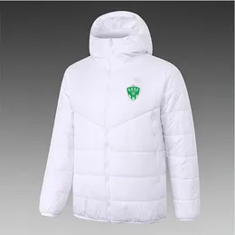 كما Saint-Etienne Men's Down Hoodie Jacket Winter Leisure Sport Coat Full Zipper Sports Outdoor Warm Dark Logo Custom