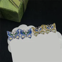 New Butterfly Designer Orecchini Women Personality Charm Studs Double Letters Eardrops For Party Show Date