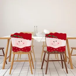 Chair Covers Velvet Soft Back Cover Party Dinner Table Chairs Lovely Santa Claus Christmas Decorative Accessories