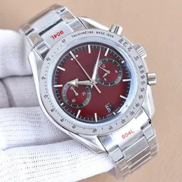 Klasyczny kwarcowy zegarek męski 44 mm Sapphire Crystal 316L Pasek ze stali nierdzewnej Lumainous Watoinous Runping Seconds Chronograph Watch Watch Watches